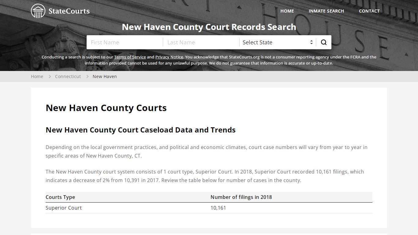 New Haven County, CT Courts - Records & Cases - StateCourts